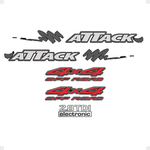 Kit Faixa Attack Frontier 02/08 4x4 Off Road 2.8 Tdi Cinza 0