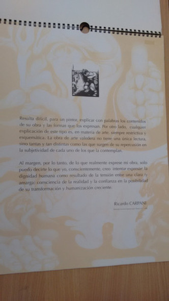 Almanaque Calendario Pared Ricardo Carpani Año 2000 1