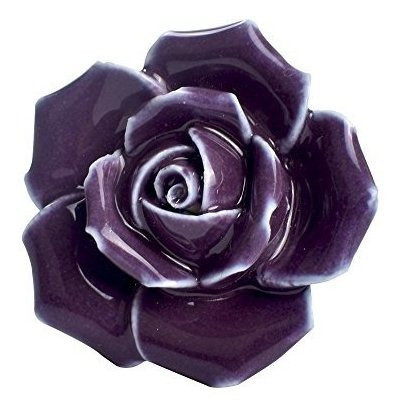 10 Tiradores De Ceramica / Porcelana Morado 1