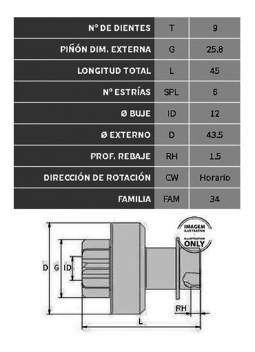 Bendix De Arranque Tipo Delco   Daewoo Espero 1