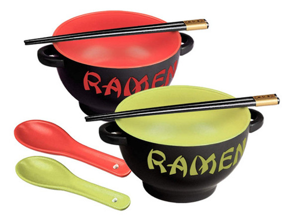 Dos De Ramen Bowl Set 2 Sets  1 Rojo 1 Verde 0 Dos De Ramen Bowl Set 2 Sets  1 Rojo 1 Verde 0