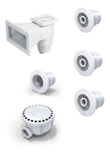 Kit Skimmer Hormigon 38cm Toma Fondo 3 Retornos Virola 1 1/2 1