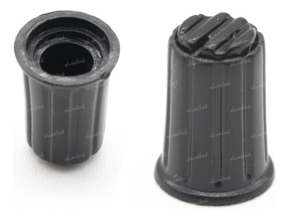 20 Perillas Potenciometro Negras 12mm Alto X 16mm Estriado 0