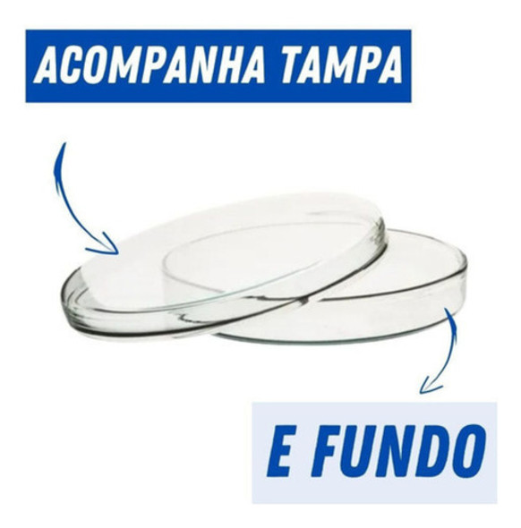 Placa De Petri Vidro 90x15mm Kit Com 20 Peças 1
