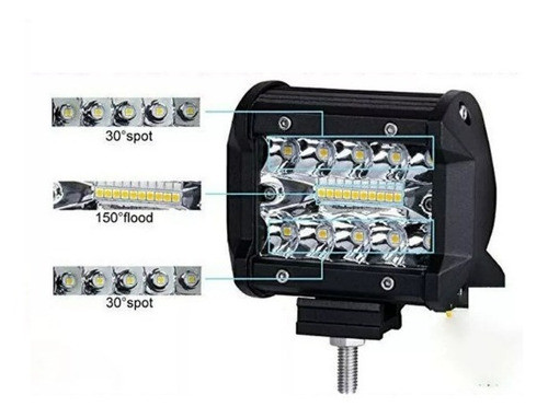 Par Faros Auxiliar Led 60w Cree Moto + Soporte + Switch- Xp 1