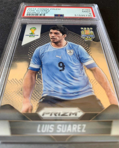 Tarjeta Graduada Luis Suárez Panini Prizm Brasil 2014 0