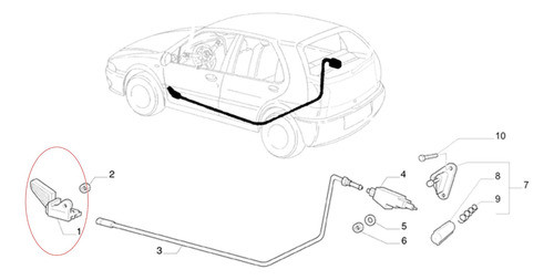 Manija Apertura Porton Trs Fiat Palio Weekend 2001 Al 2004 1