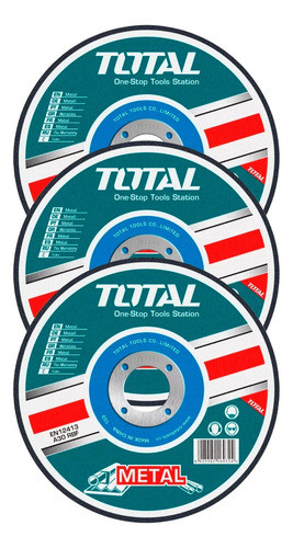 Disco Abrasivo De Corte Metal 115mm Total Tac2231151 X3 U 0
