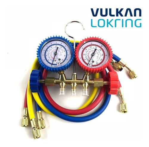 Manifold Vulkan Lokring Ar Gás R12 R22 R134a R404a Mang 1,8m 0