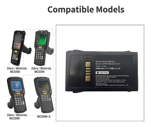 Scesmia Bateria De Repuesto Para Escaner De Codigo De Barras 1