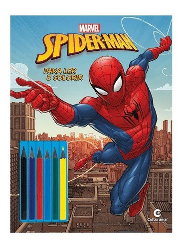 Livro Infantil Ler E Colorir Com Lapis Homem Aranha 1