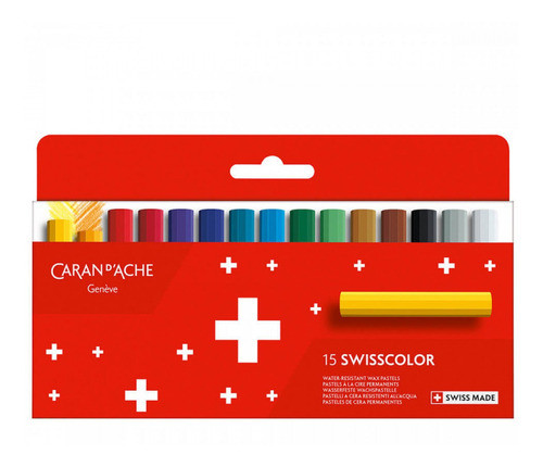 Giz De Cera Pastel Swisscolor Permanente Com 15 Cores 0