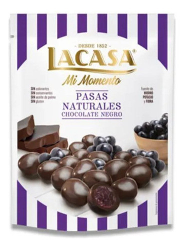Chocolate Negro Lacasa Con Relleno De Pasas De Uva 0