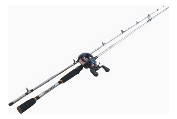 Equipo Pesca Profesional Caña Carbono + Reel Baitcasting 0