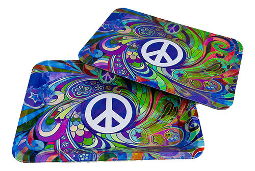 Bandeja Armado Armar Metal Con Tapa Imantada Peace Colores 0