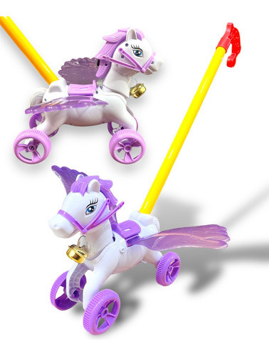 Unicornio De Arrastre Mueve Las Alas Caballo Pony Magico 0