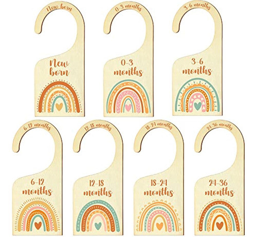 7 Piezas De Separadores De Armario Para Bebés De Arcoíris Or 0