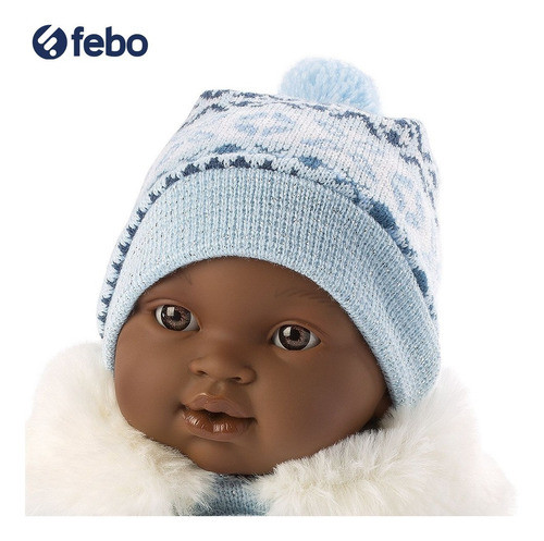 Muñeco Llorens Shirham Afro Llorón Conjunto Celeste Y Blanco 1
