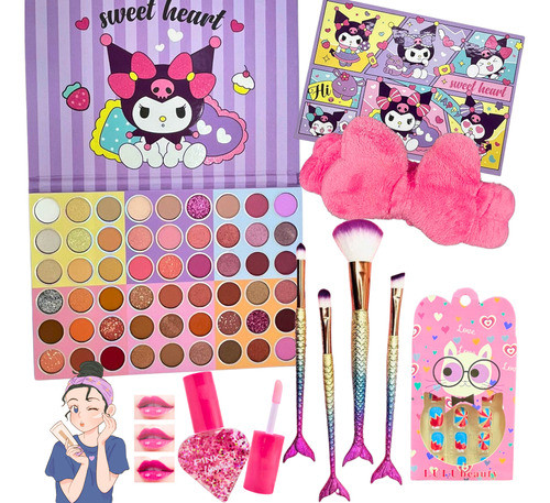 Set Regalo Tendencia Paleta Kuromi Maquillaje Completo Nena 0