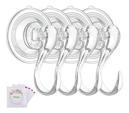 Ganchos Con Ventosa Pequeños Transparentes Pack X4 0