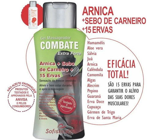 Kit C/ 3 Gel Massageador Alívio Imediato Da Dor Arnica 1