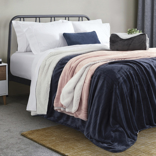 Frazada King Doble Flannel Fleece Corderito 270x240 Rosé Jc 0
