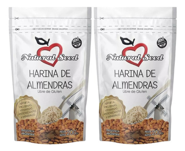 Harina De Almendras Natural Seed | Free Gluten | 200g X2 0 Harina De Almendras Natural Seed | Free Gluten | 200g X2 0
