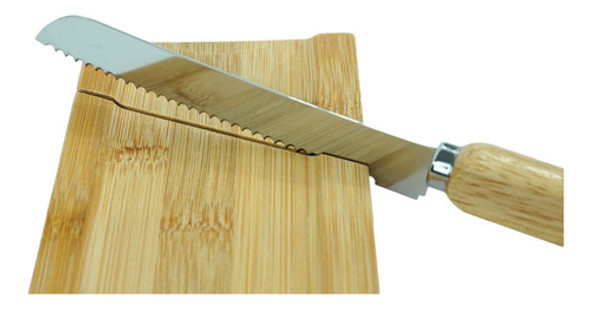 Tabla Para Picar De Bamboo Con Cuchillo De Pan 1