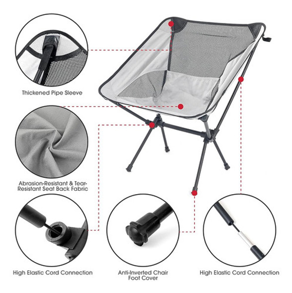 Silla De Camping Plegable Portátil Ligera Sillas Compactas D 1