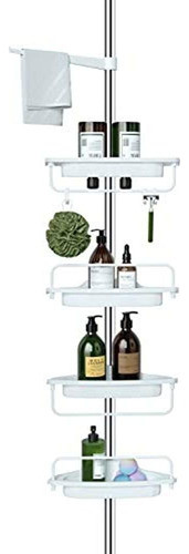 Allzone Cesta De Ducha De 4 Niveles Ajustable De Tensión Par 0