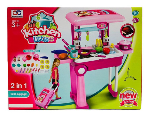 Cocina En Valija Para Niña A Pila Desarmable Con Accesorios 1