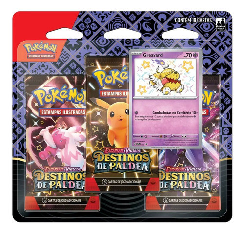 Pokémon  Cartas Blister Triplo Ev4 Greavard - Copag 0