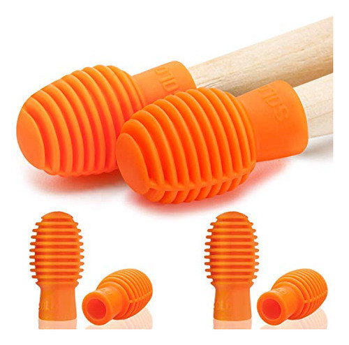 4 Protectores De Silicona Para Silenciar Palillos Naranja 0