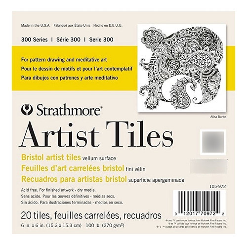 Strathmore 300 Series Bristol Artist Azulejos, Vellum, 6.0 . 0