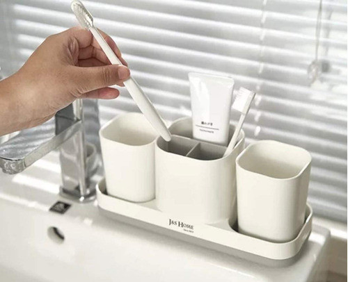 Set De Baño Familiar Completo Con Vasos Bandeja Diseño 1