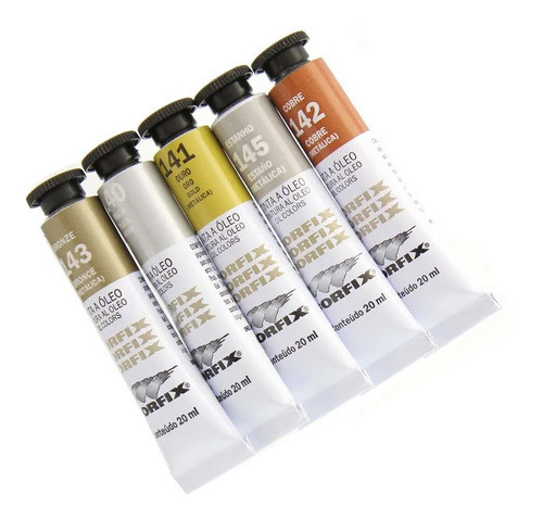 Kit 3 Cores Tinta Óleo Corfix 20ml Met.  Escolha A Cor 0