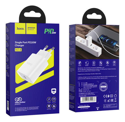 Adaptador Pared Usb-c 20w Hoco N14 1