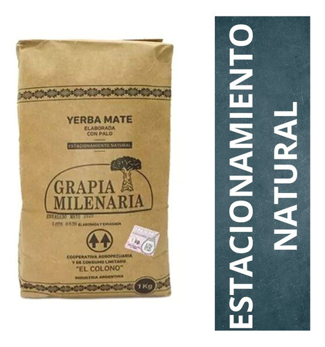 Yerba Mate Grapia Milenaria X 500 Gr - Elaborada Con Palo 0