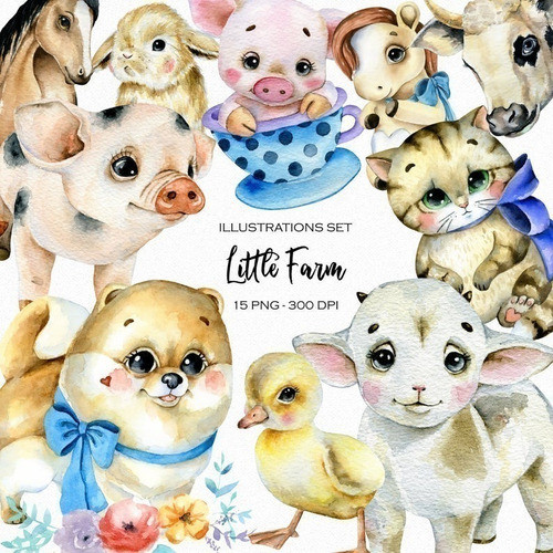 Cliparts Png Animales De La Granja Bb12 Kit Imprimible 0