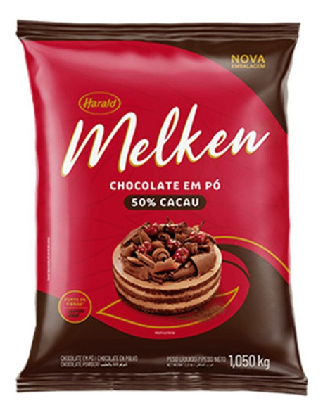 Chocolate Em Pó 50% Cacau Melken 1,05kg Harald 0