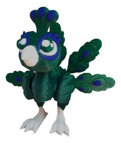 Ave Pavo Real Articulado Flexible Juguete 3d 1