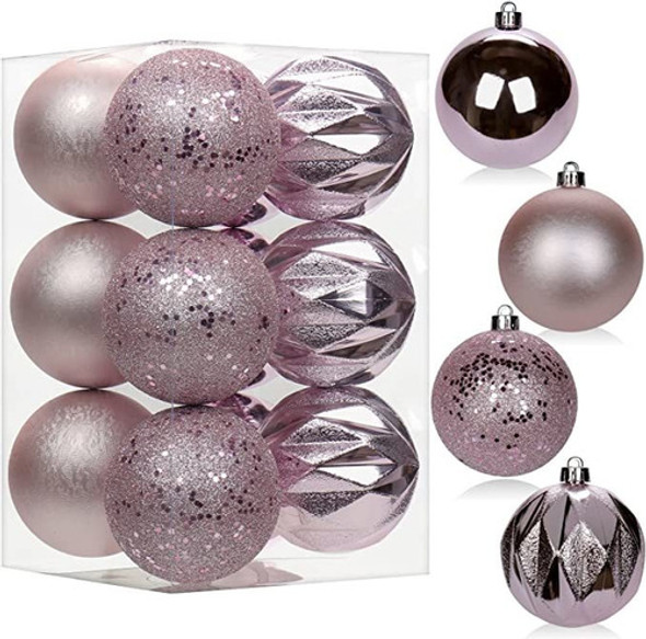 Kit Adornos De Navidad Bolas Textura Mixta 8cm Pack 12 Rosa 0 Kit Adornos De Navidad Bolas Textura Mixta 8cm Pack 12 Rosa 0