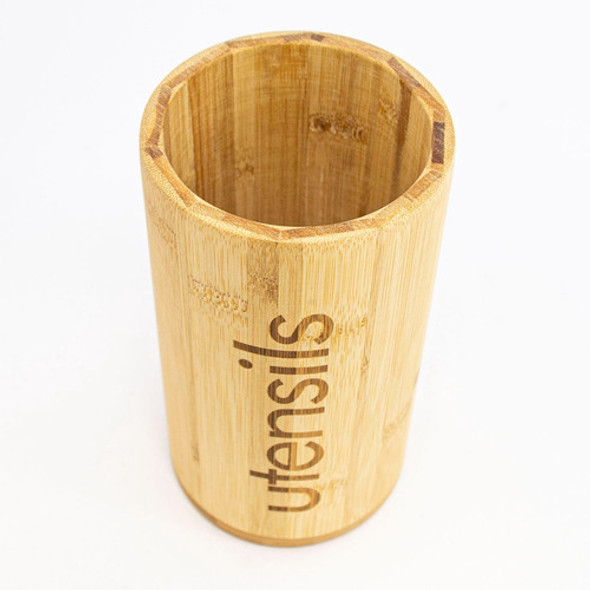 Cubiertero Porta Utensilios De Madera Bamboo 18x10 Cm 1
