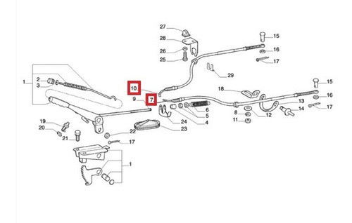 Juego X2 Cables Freno De Mano Fiat Uno Fire 1.3 8v 2009-2014 1