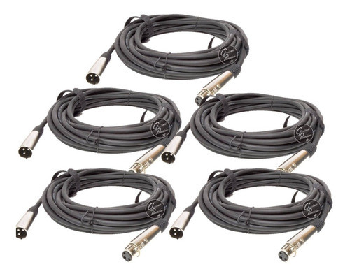 Pack 5 Cable Microfono Dmx 10 Metros Canon Canon Premium 0