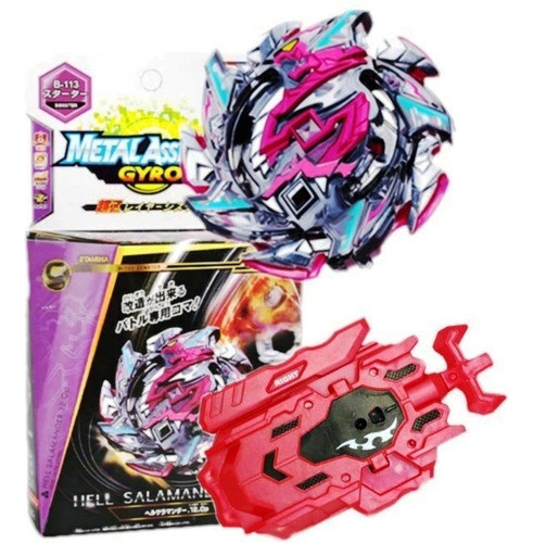 Beyblade Burst B-113 Hell Salamander + Lançador Corda Lr 0