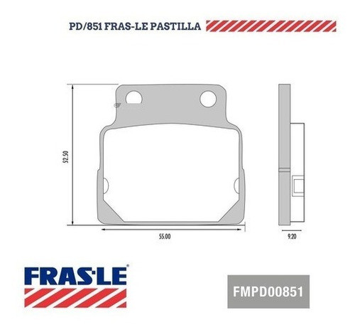 Pastillas De Freno Frasle Pd-851 Cb 400/450; Cbr 450 1