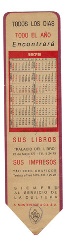 1975 Marcador De Libros Palacio Del Libro Monteverde Uruguay 0