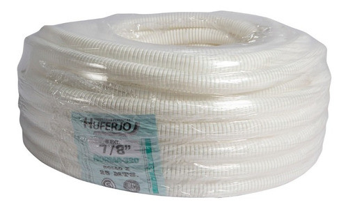 Caño Corrugado Flexible Blanco 7/8 Ignífugo Cable Electrico 0