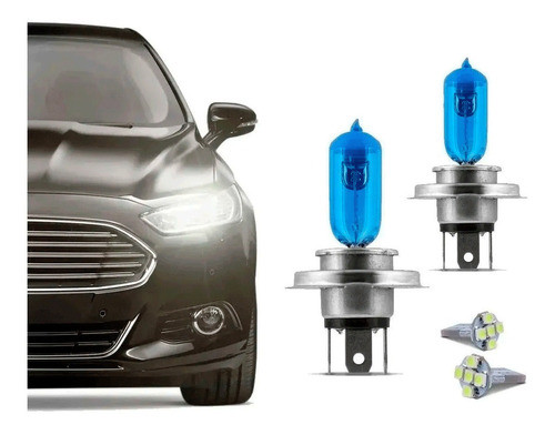 Lâmpada Super Branca H4 Farol Alto Baixo Gol G2 Bola + Led 0